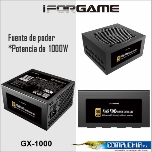 FUENTE DE PODER IFORGAME GX1000, 80 PLUS GOLD 1000W