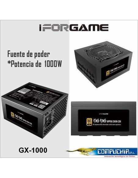 FUENTE DE PODER IFORGAME GX1000, 80 PLUS GOLD 1000W