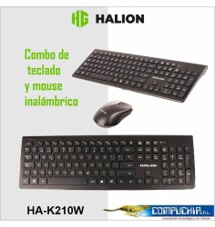 KIT TECLADO Y MOUSE INALAMBRICO HALION HA-K210W