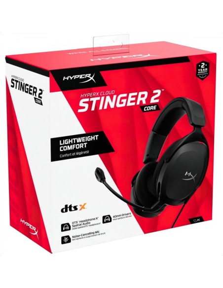 AURICULAR HYPERX CLOUD STINGER 2 CORE (519T1AA) GAMING / MICROFONO / CONECTOR 3.5MM / BLACK