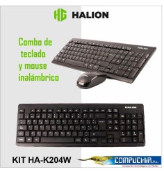 KIT TECLADO MOUSE INALAMBRICO HALION HA-K204W