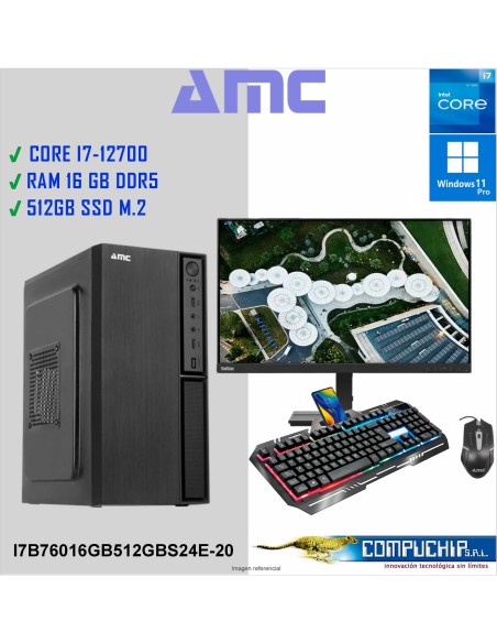 CPU INTEL CORE i7-12700 2.10 / 4.9GHz,16GB DDR5, 512 M.2 SSD,MONITOR LENOVO 23.8".