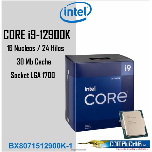 Procesador Intel Core i9-12900K 3.20 / 5.10GHz, 30MB Caché L3, LGA1700, 125W, 10 nm.