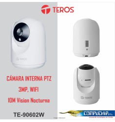 Cámara Smart Interna TEROS TE90602W, Resolución 3MP, Wi-Fi, Color Blanco