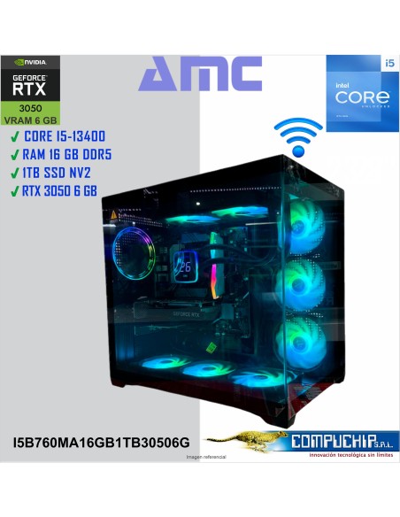 PC AMC INTEL CORE i5-13400 2.50/4.60GHz, 16GB DDR5, 1TB M.2 SSD, RTX 3050 6G.