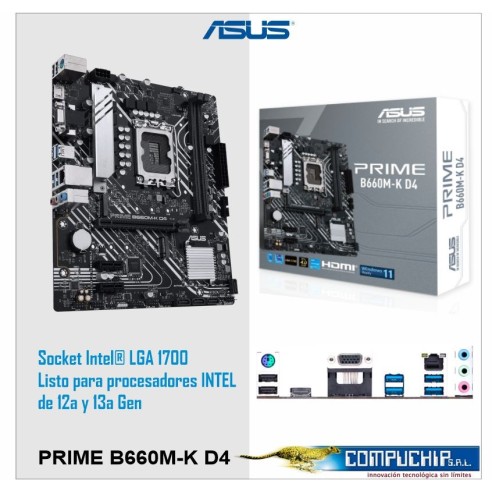 Motherboard ASUS PRIME B660M-K D4, Chipset Intel B660, LGA1700, microATX