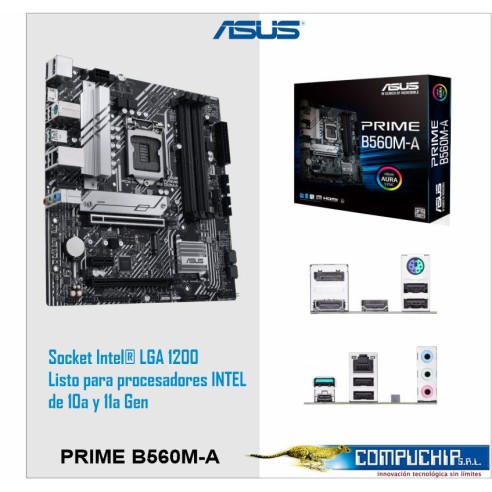 Motherboard Asus Prime B560M-A, Intel B560, LGA1200, DDR4, LAN, 2 x HDMI, 1 x DP, USB 3.2