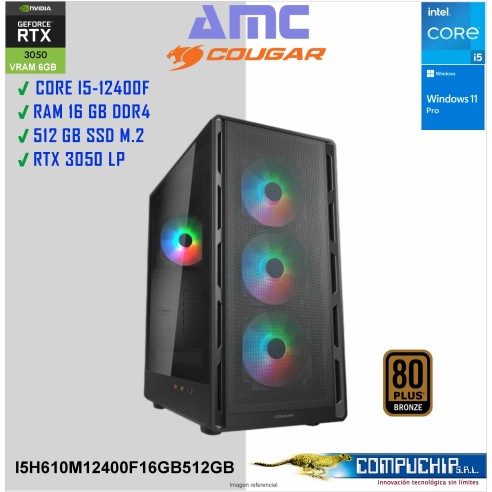 PC AMC INTEL CORE I5-13400 2.50 GHZ/4.60 GHZ, 8GB DDR4, 500GB M.2 SSD, RTX 3050 6 GB.