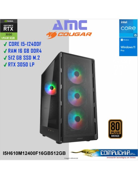PC AMC INTEL CORE I5-13400 2.50 GHZ/4.60 GHZ, 8GB DDR4, 500GB M.2 SSD, RTX 3050 6 GB.