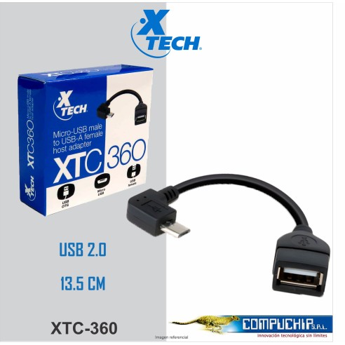 Cable Micro-USB Macho A USB Hembra A, XTC-360.