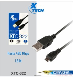Cable USB 2.0 macho A a micro-USB macho Xtech XTC-322.