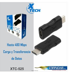 Adaptador con conector Tipo-C macho a micro-USB 2.0 hembra XTC-525.