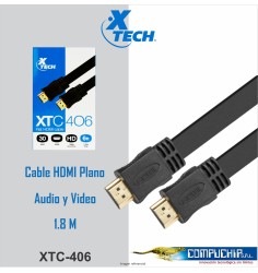 Cable HDMI Plano conector Macho a Macho 1.8 metros XTC-406