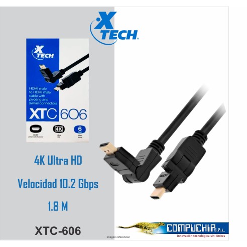 Cable HDMI macho a HDMI macho giratorio y pivotante XTC-606.