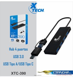 Hub de 4 puertos X-TECH USB3.0 XTC-390