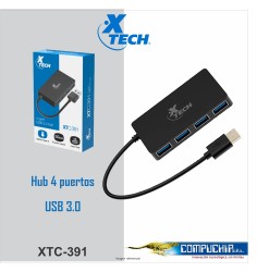 Hub de 4 puertos X-TECH USB3.0 XTC391