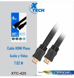 Cable HDMI Xtech XTC-425 FLAT HDMI Macho A Macho 7.62M.