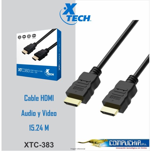 Cable Xtech plano con conector HDMI macho a HDMI macho - 15,24 Metros