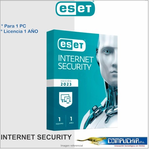 Antivirus Eset Internet Security Edicion 2023 para 1 PC, Licencia 1 año.