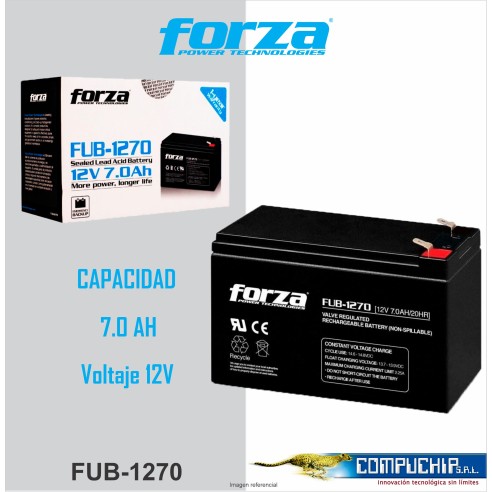 BATERIA RECARGABLE FORZA FUB-1270 12V - 7 AH.