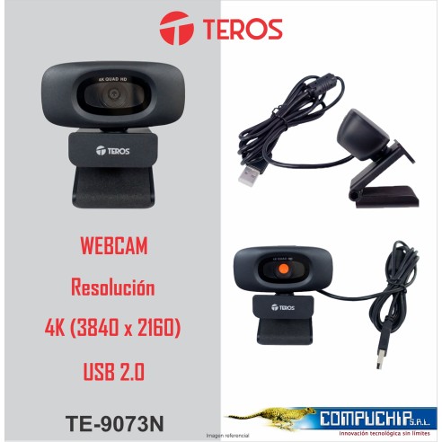 Webcam TEROS TE-9073N, 4K, micrófono incorporado, USB 2.0