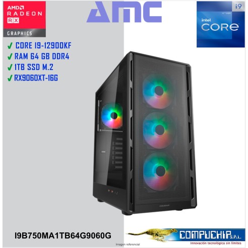 PC INTEL CORE i9-12900KF 3.20 / 5.10GHz, 64GB DDR4, 1TB SSD M.2, RX9060XT-16G.