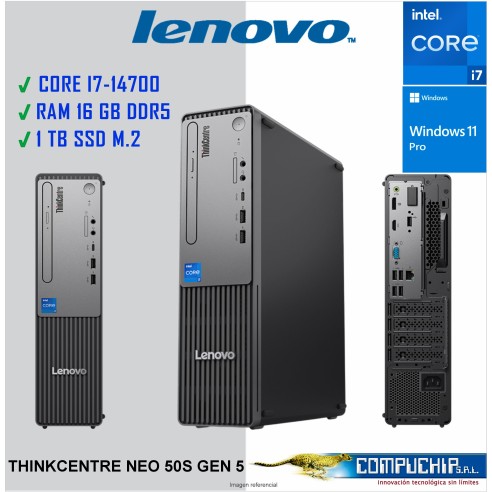 Computadora Lenovo ThinkCentre Neo 50S Gen 5, Core i7-14700 5.4GHz, 16GB DDR5-5600