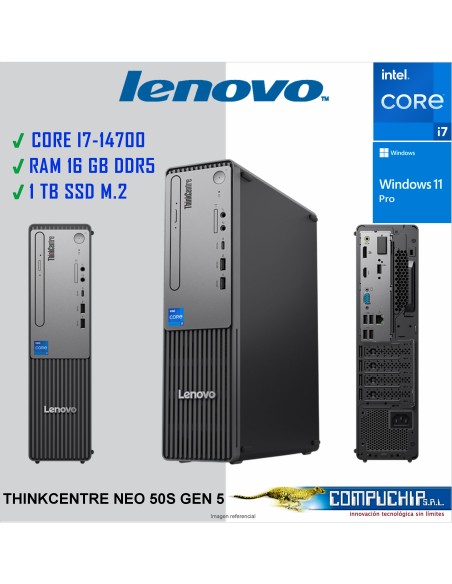 Computadora Lenovo ThinkCentre Neo 50S Gen 5, Core i7-14700 5.4GHz, 16GB DDR5-5600