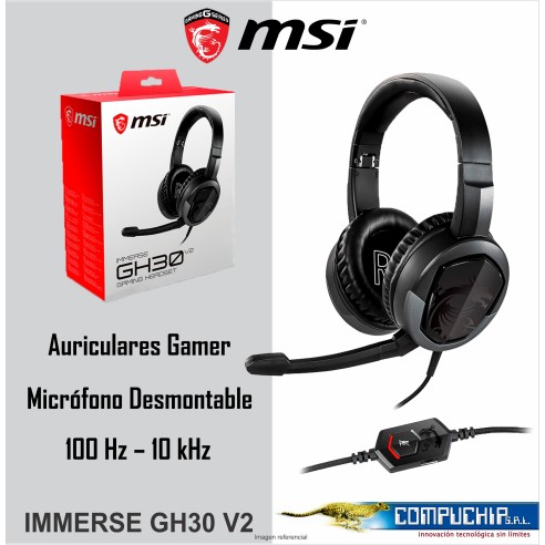 AURICULARES GAMIN MSI INMERSE GH30 V2 BLACK