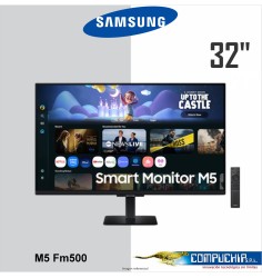 Monitor Smart M5 FM500 de 32" Full HD APPS WIFI, BT, con parlante y control integrado