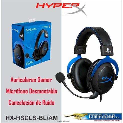 AURICULARES HYPERX CLOUD, MICRÓFONO, CONECTOR 3.5MM, NEGRO / AZUL.