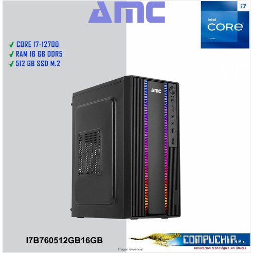PC AMC INTEL CORE i7-12700 2.10 / 4.9GHz, 8GB DDR4, 512GB M.2 SSD.