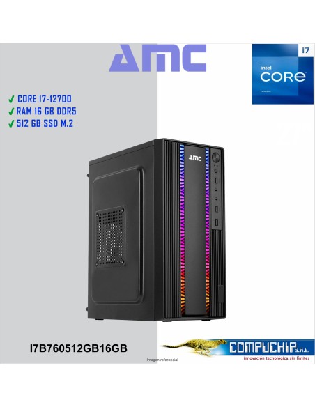 PC AMC INTEL CORE i7-12700 2.10 / 4.9GHz, 8GB DDR4, 512GB M.2 SSD.