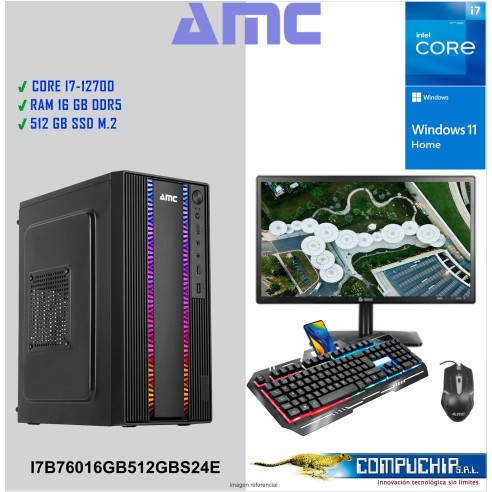 CPU INTEL CORE i7-12700 2.10 / 4.9GHz,16GB DDR5, 512 M.2 SSD,MONITOR LENOVO 23.8".