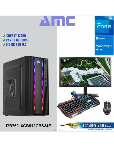 CPU INTEL CORE i7-12700 2.10 / 4.9GHz,16GB DDR5, 512 M.2 SSD,MONITOR LENOVO 23.8".