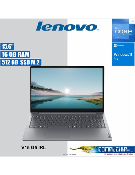 Notebook Lenovo V15 G5 IRL, 15.6" FHD TN, Core i5-13420H 2.1/4.6GHz, 16GB DDR5-5200MHz