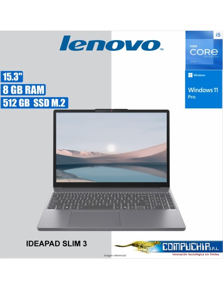 Notebook Lenovo IdeaPad Slim 3, 15.3" WUXGA IPS, Core i5-13420H 2.1/4.6GHz, 8GB DDR5-4800