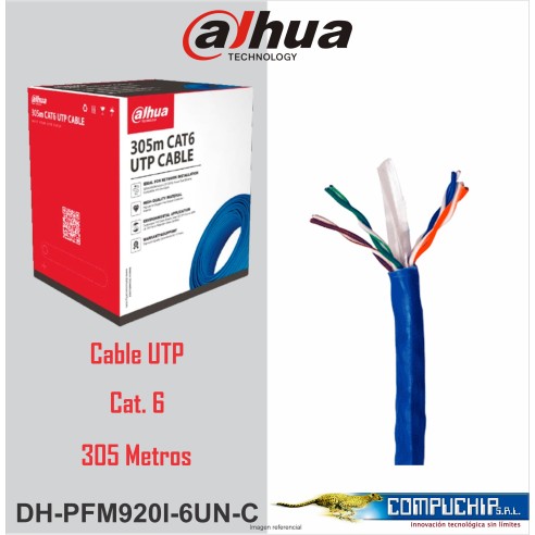 CABLE UTP CAT6 23AWG COBRE 305 M AZUL /DH-PFM920I-6UN-C/ DAHUA