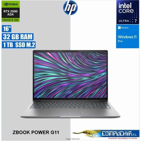 Notebook WS HP ZBook Power G11 16” WUXGA UWVA, Core Ultra 7 155H 1.4/4.8GHz 32GB DDR5-5600