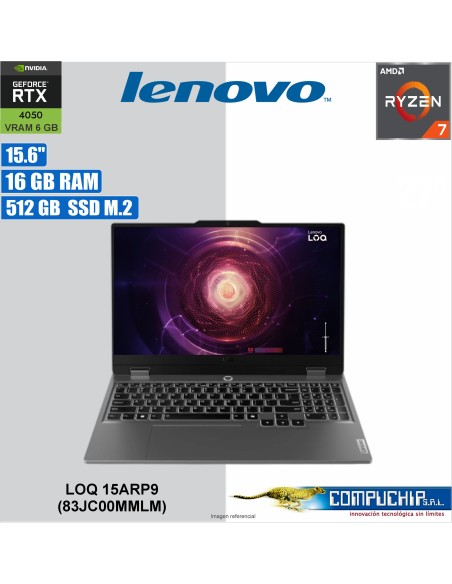 NB LENOVO LOQ 15ARP9, 15.6" FHD IPS, AMD RYZEN 7-7435HS 4.5 GHz, 16GB DDR5-4800