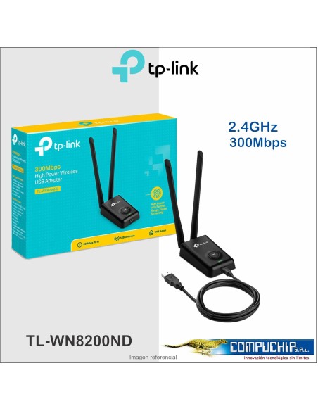Adaptador USB Wireless TP-LINK TL-WN8200ND, 2.4GHZ, 802.11N, 5DBI, 300MBPS.