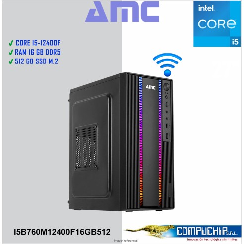 PC AMC INTEL CORE I5-12400F, 2.50 GHZ, 16GB DDR5, 512GB M.2 SSD, RTX 3050 6GB