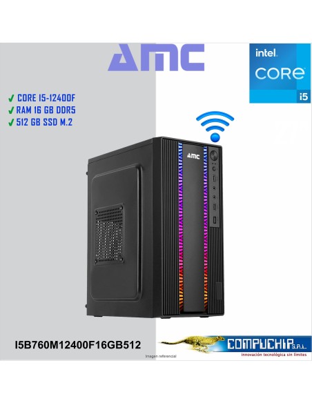 PC AMC INTEL CORE I5-12400F, 2.50 GHZ, 16GB DDR5, 512GB M.2 SSD, RTX 3050 6GB