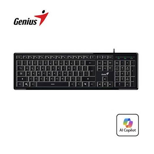 TECLADO GENIUS SLIMSTAR 820 AI COPILOT RETROILUMINADO USB SP BLACK