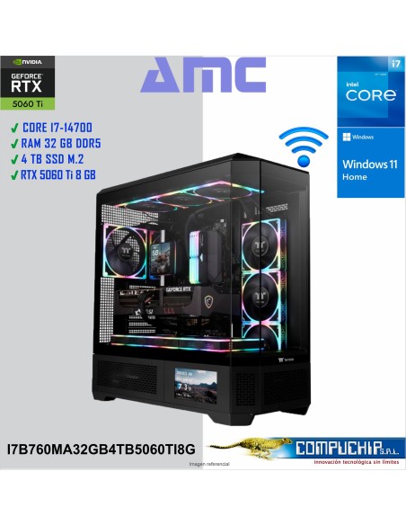 PC AMC INTEL CORE i7-14700 2.10/5.40GHz, 32GB DDR5, 4TB M.2 SSD, RTX 5060 Ti 8G.