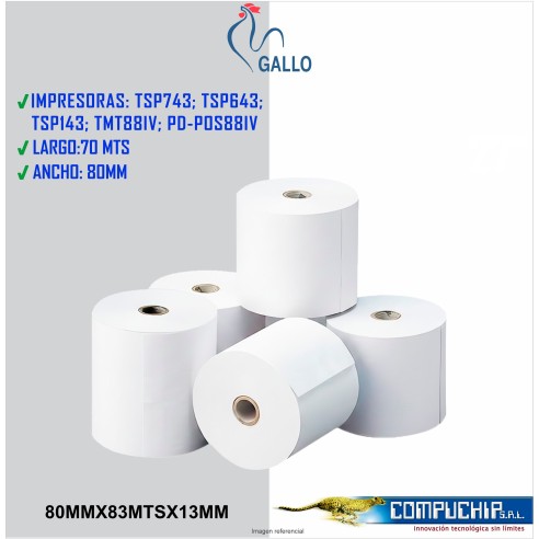 CONTÓMETRO TÉRMICO 80MM X 83MTS 48GR. UNIDAD