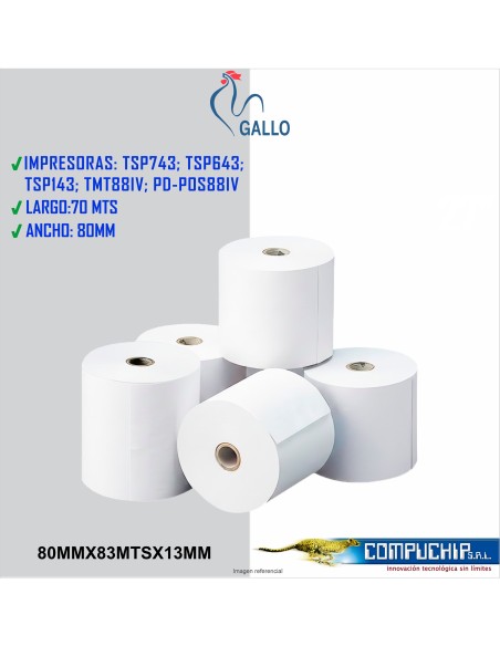 CONTÓMETRO TÉRMICO 80MM X 83MTS 48GR. UNIDAD