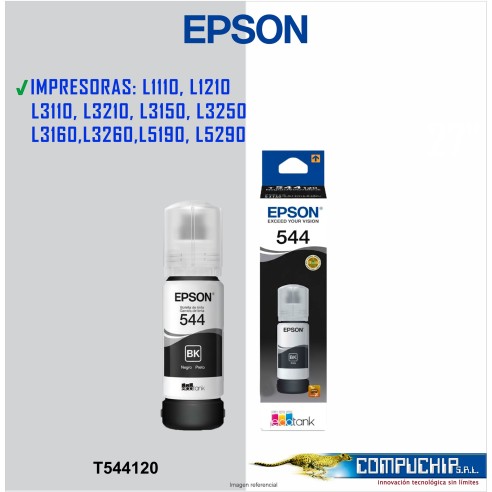 BOTELLA DE TINTA EPSON T544120 NEGRO, 65ML.