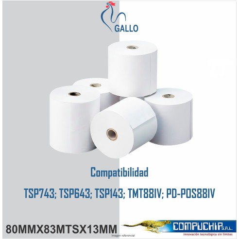 CONTÓMETRO TÉRMICO 80MM X 83MTS 48GR. UNIDAD