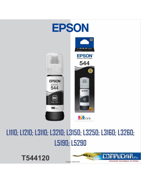 BOTELLA DE TINTA EPSON T544120 NEGRO, 65ML.